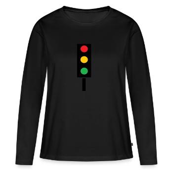 Ampel - Frauen Premium Bio Langarmshirt - Schwarz - Vorne - Julia (174cm)
