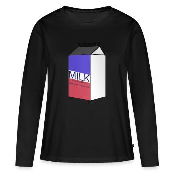 lait - T-shirt manches longues Premium bio Femme - noir - Devant - Julia (174cm)