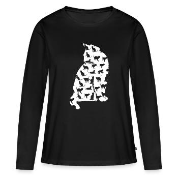 chat chat chat chat chat chatte minette chatte chatte minette - T-shirt manches longues Premium bio Femme - noir - Devant - Julia (174cm)