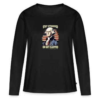 Attachez votre ceinture ou faites-vous applaudir George - T-shirt manches longues Premium bio Femme - noir - Devant - Julia (174cm)