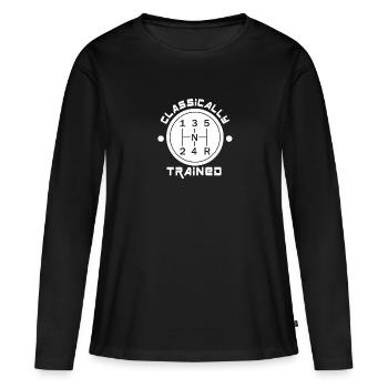 Transmission manuelle Changement de vitesse Transmission manuelle - T-shirt manches longues Premium bio Femme - noir - Devant - Julia (174cm)
