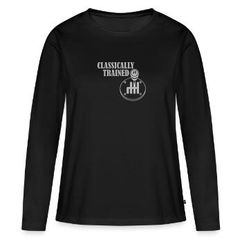 Transmission manuelle Changement de vitesse Transmission manuelle - T-shirt manches longues Premium bio Femme - noir - Devant - Julia (174cm)