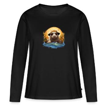 Rettet Die Seekühe Wassertiere Seekühe - Frauen Premium Bio Langarmshirt - Schwarz - Vorne - Julia (174cm)