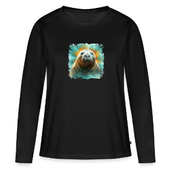 Rettet Die Seekühe Wassertiere Seekühe - Frauen Premium Bio Langarmshirt - Schwarz - Vorne - Julia (174cm)