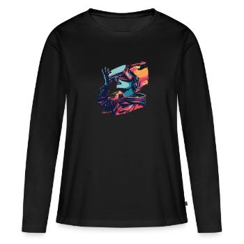 Virtual Reality - Tauchen Sie Ein In Eine - Frauen Premium Bio Langarmshirt - Schwarz - Vorne - Julia (174cm)
