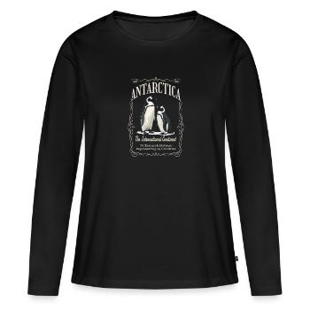Antarctique - Le continent international - T-shirt manches longues Premium bio Femme - noir - Devant - Julia (174cm)
