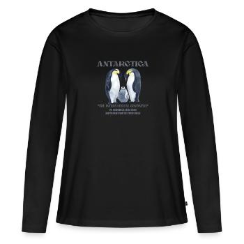 Antarctique - Le continent international - T-shirt manches longues Premium bio Femme - noir - Devant - Julia (174cm)