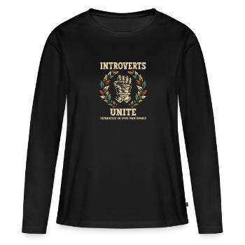 Les introvertis s’unissent séparément dans vos propres maisons - T-shirt manches longues Premium bio Femme - noir - Devant - Julia (174cm)