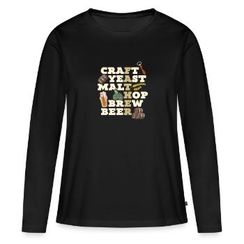 Bière artisanale de brasserie de houblon de malt à la levure artisanale - Parfait pour - T-shirt manches longues Premium bio Femme - noir - Devant - Julia (174cm)