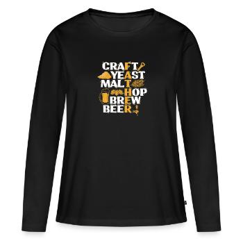 Bière artisanale de brasserie de houblon de malt à la levure artisanale - Parfait pour - T-shirt manches longues Premium bio Femme - noir - Devant - Julia (174cm)