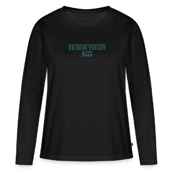 Skibidi Toilet Rizz - Déclaration humoristique pour - T-shirt manches longues Premium bio Femme - noir - Devant - Julia (174cm)