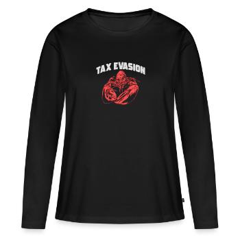 Évasion fiscale Monstre Humour Drôle Satire - T-shirt manches longues Premium bio Femme - noir - Devant - Julia (174cm)