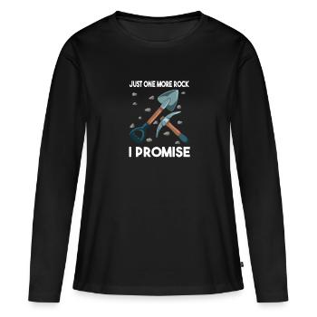 Just One More Rock I Promise: Perfekte Wahl für - Frauen Premium Bio Langarmshirt - Schwarz - Vorne - Julia (174cm)