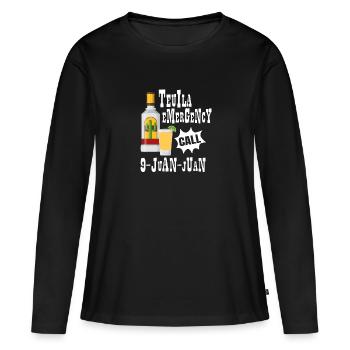 Appel d'urgence à la tequila 9-Juan-Juan party fun - T-shirt manches longues Premium bio Femme - noir - Devant - Julia (174cm)