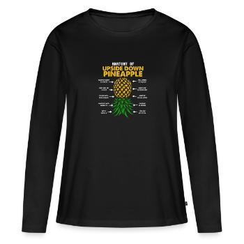 Anatomie de l’ananas inversé toujours prêt pour - T-shirt manches longues Premium bio Femme - noir - Devant - Julia (174cm)