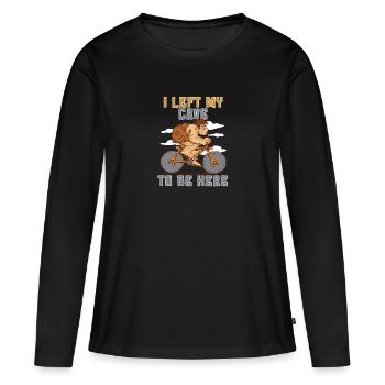 Ich Verließ Meine Höhle Um Hier Zu Sein Mit Einem - Frauen Premium Bio Langarmshirt - Schwarz - Vorne - Julia (174cm)