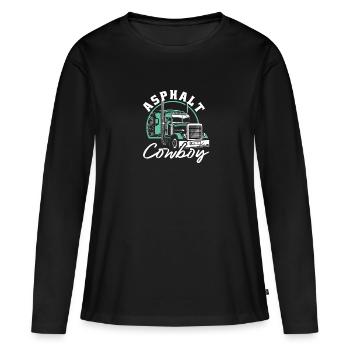 Asphalte Cowboy Trucker Motif - T-shirt manches longues Premium bio Femme - noir - Devant - Julia (174cm)