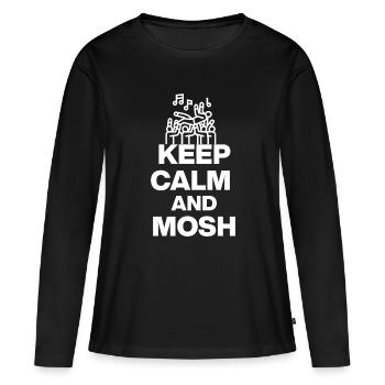 RESTEZ CALMES ET FAITES DU MOSH ! FESTIVAL SUMMER PARTY W - T-shirt manches longues Premium bio Femme - noir - Devant - Julia (174cm)