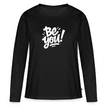 Sois juste toi-même - T-shirt manches longues Premium bio Femme - noir - Devant - Julia (174cm)