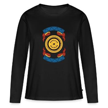 Moroccan Traveler - T-shirt manches longues Premium bio Femme - noir - Devant - Julia (174cm)