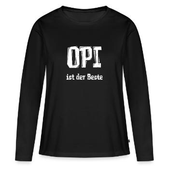 OPI ist der Beste - Frauen Premium Bio Langarmshirt - Schwarz - Vorne - Julia (174cm)