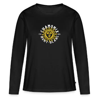 Chamonix Mont-Blanc - Frauen Premium Bio Langarmshirt - Schwarz - Vorne - Julia (174cm)