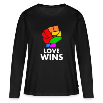 Love wins - Women's Premium Organic Long Sleeve Shirt - black - Front - Julia (174cm)