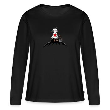 Mountain goat - Women's Premium Organic Long Sleeve Shirt - black - Front - Julia (174cm)