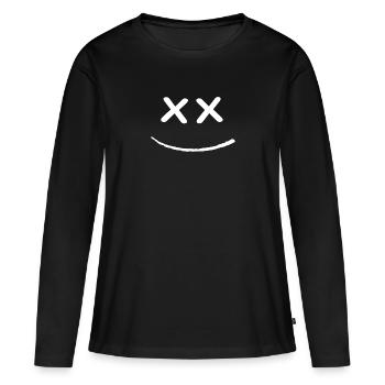 xx Smilie - T-shirt manches longues Premium bio Femme - noir - Devant - Julia (174cm)