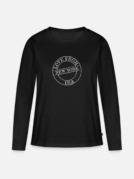 New York - Frauen Premium Bio Langarmshirt - Schwarz