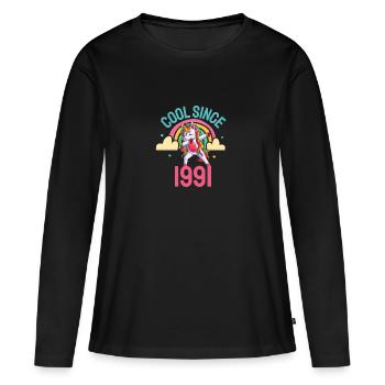 Cool since 1991 Dabbing Unicorn 31st birthday - Women's Premium Organic Long Sleeve Shirt - black - Front - Julia (174cm)