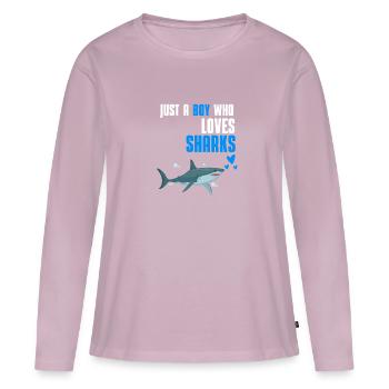 Sea animal predator shark boy gift shark - Women's Premium Organic Long Sleeve Shirt - dusky pink - Front - Julia (174cm)