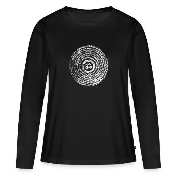 OM tibétain - T-shirt manches longues Premium bio Femme - noir - Devant - Julia (174cm)