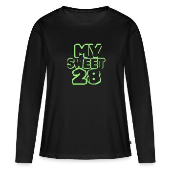 Alter 28 - Frauen Premium Bio Langarmshirt - Schwarz - Vorne - Julia (174cm)