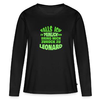 Leonard comme enterrement de vie de garçon - T-shirt manches longues Premium bio Femme - noir - Devant - Julia (174cm)