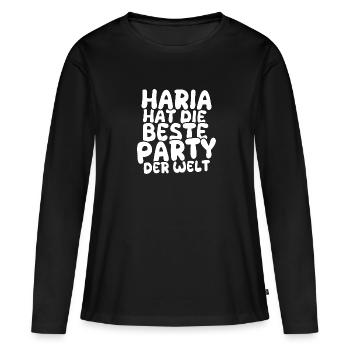 Destination de vacances Haria - T-shirt manches longues Premium bio Femme - noir - Devant - Julia (174cm)