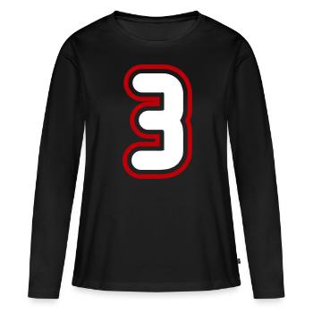 3 Numéro de numéro - T-shirt manches longues Premium bio Femme - noir - Devant - Julia (174cm)