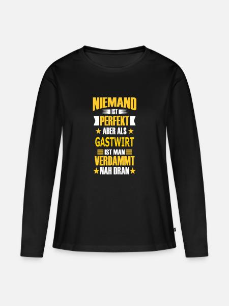 GASTWIRT - Frauen Premium Bio Langarmshirt - Schwarz