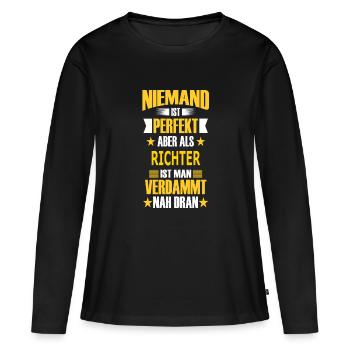 RICHTER - Frauen Premium Bio Langarmshirt - Schwarz - Vorne - Julia (174cm)