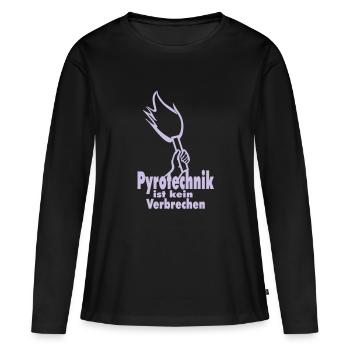 pyrotechnie - T-shirt manches longues Premium bio Femme - noir - Devant - Julia (174cm)