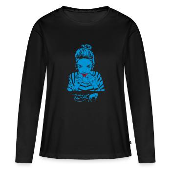 Lèvres Colt de tatouage - T-shirt manches longues Premium bio Femme - noir - Devant - Julia (174cm)
