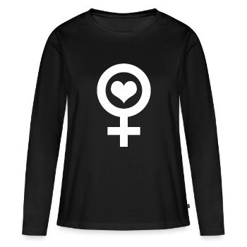 Venus Love - T-shirt manches longues Premium bio Femme - noir - Devant - Julia (174cm)