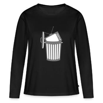 trash tv tv programme d’obsédissement merde sc - T-shirt manches longues Premium bio Femme - noir - Devant - Julia (174cm)