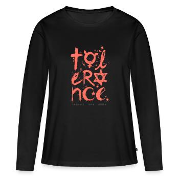 Oeuvre de tolérance - T-shirt manches longues Premium bio Femme - noir - Devant - Julia (174cm)