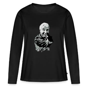 Dîner pour un - T-shirt manches longues Premium bio Femme - noir - Devant - Julia (174cm)