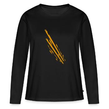 Lignes de vêtements et de tenues sportives - T-shirt manches longues Premium bio Femme - noir - Devant - Julia (174cm)
