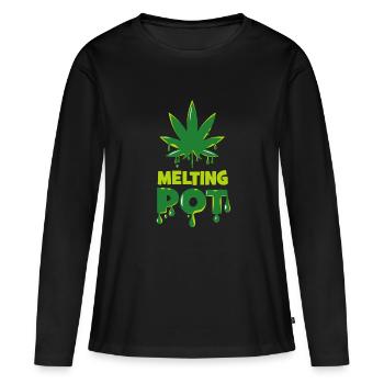 Melting Pot - Frauen Premium Bio Langarmshirt - Schwarz - Vorne - Julia (174cm)