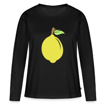 lemon - Women's Premium Organic Long Sleeve Shirt - black - Front - Julia (174cm)