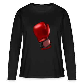 Boxhandschuh - Frauen Premium Bio Langarmshirt - Schwarz - Vorne - Julia (174cm)