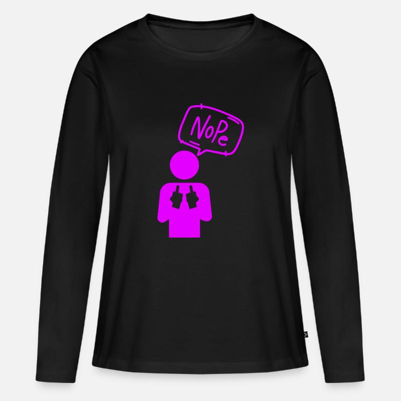 Nope - Frauen Premium Bio Langarmshirt - Schwarz